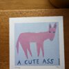 a cute ass print on table, miss wood for the trees, jdwoof